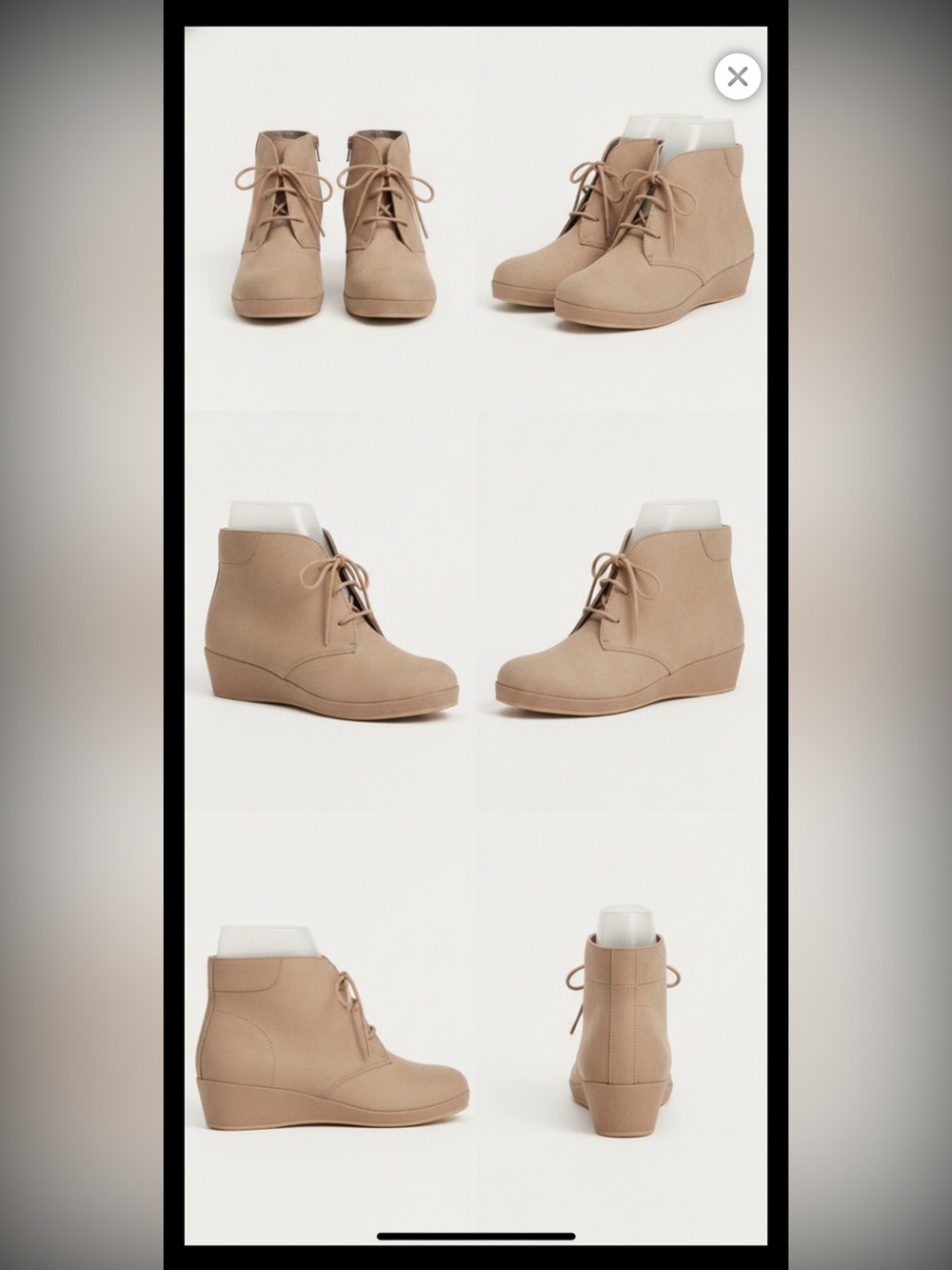 Women's Taupe Wedge Ankle Boots